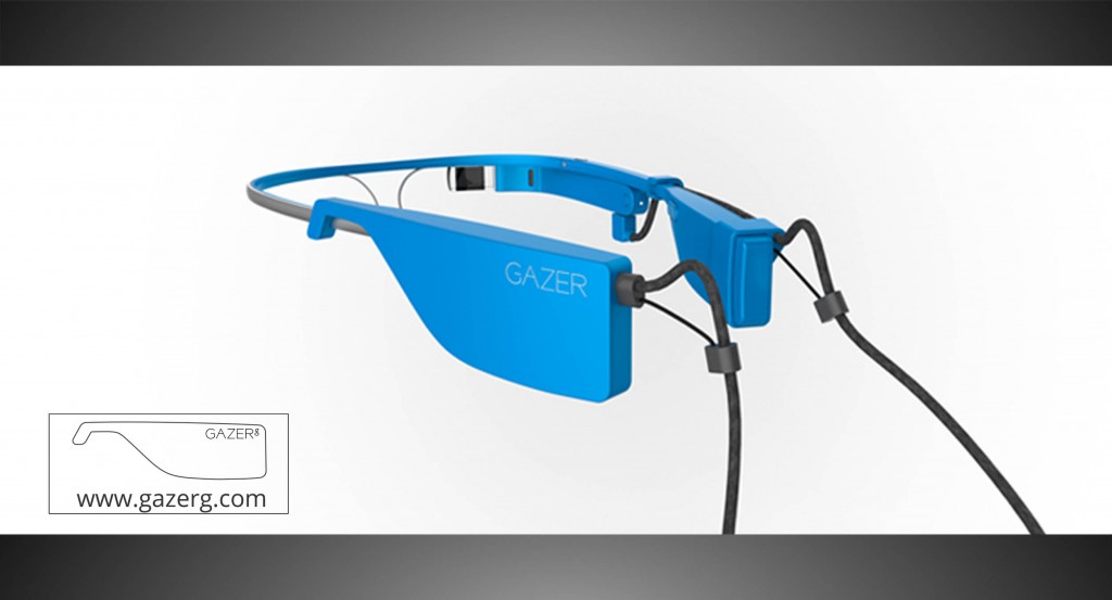 Sky color glasses with new battery for Google Glass – rear side
